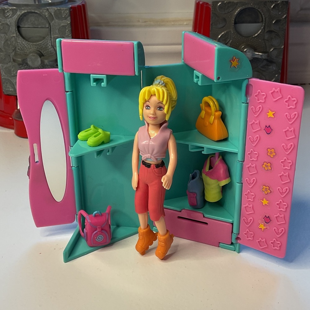 Stylish Doll with Pink and Orange Wardrobe Set